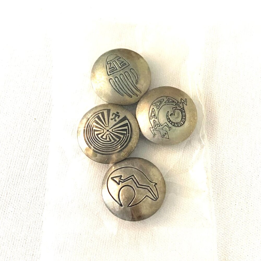 Native American Style Silver-Colored Metallic Buttons